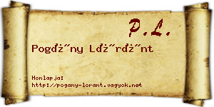 Pogány Lóránt névjegykártya