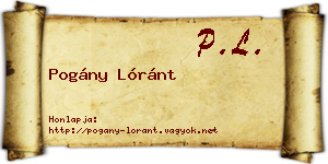 Pogány Lóránt névjegykártya
